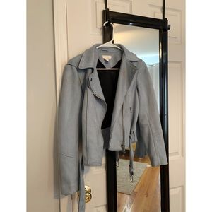 Light Blue/Grey Biker Jacket